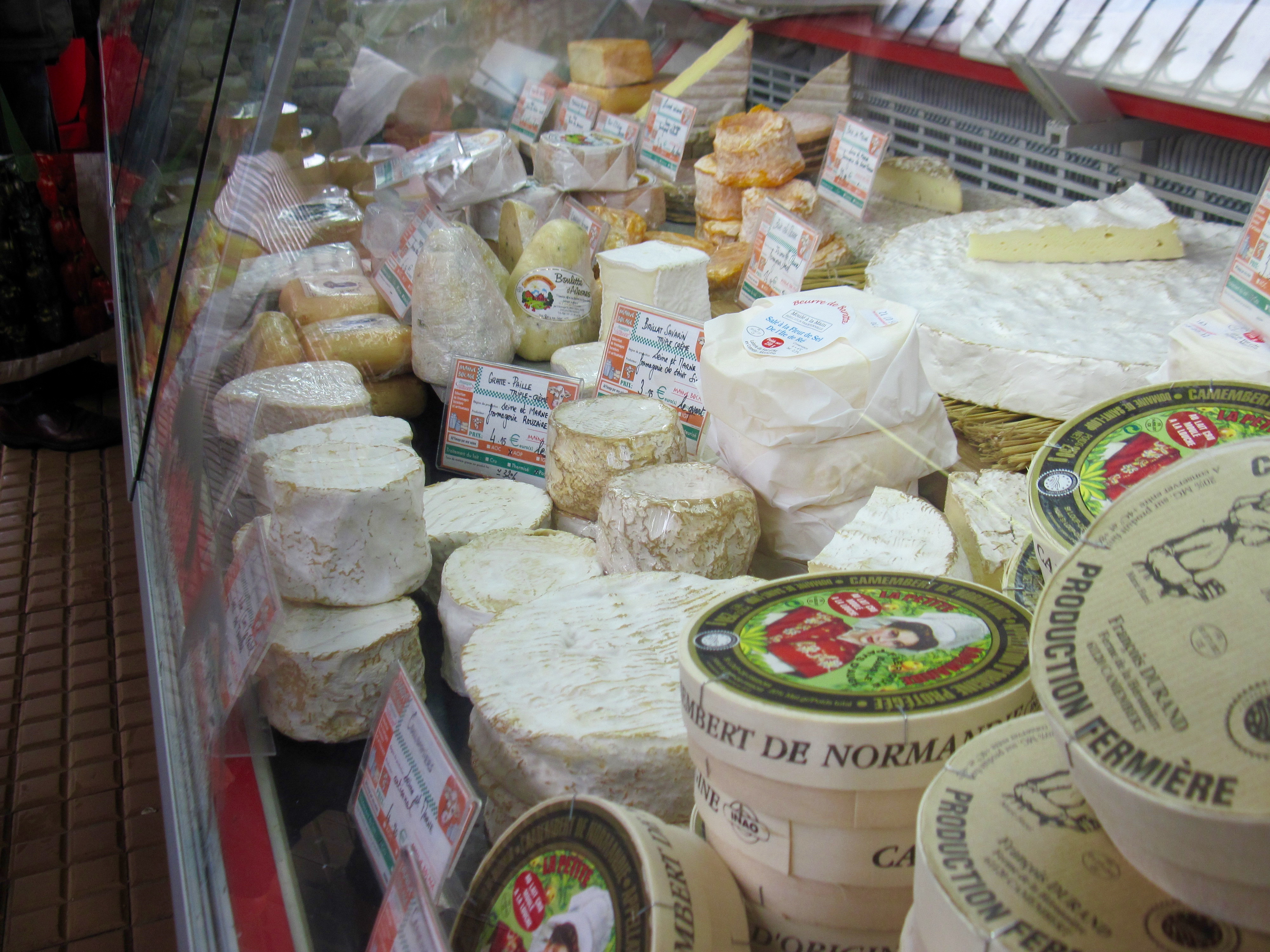 Cheeses at Saturday Market at Place des Lices, Rennes
