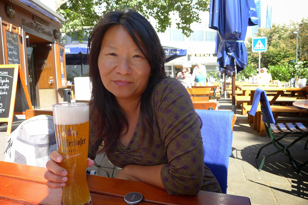 LiAnne Yu with Beer